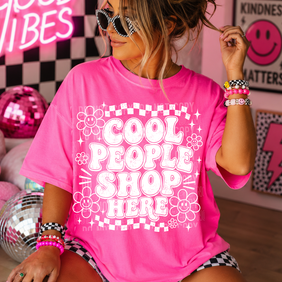 COOL PEOPLE SHOP HERE DISTRESSED