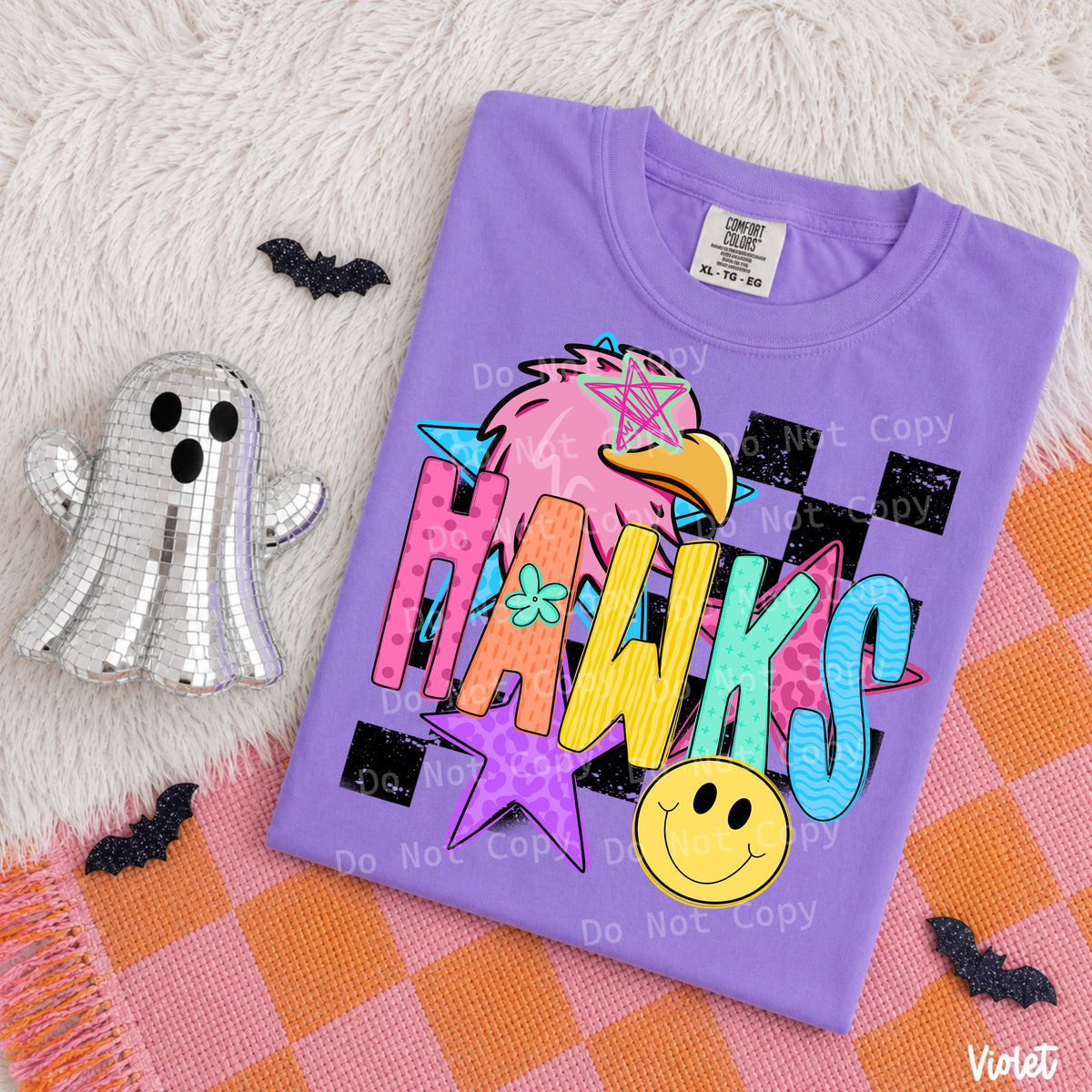 Checkered mascot hawks