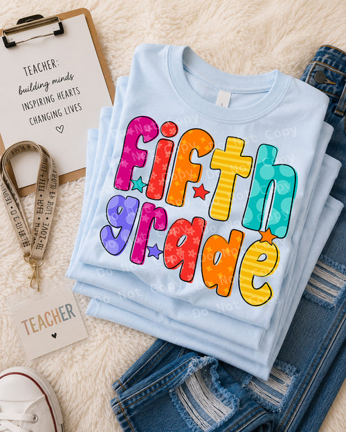 Colorful Grade Levels Gildan Light Blue 01-01