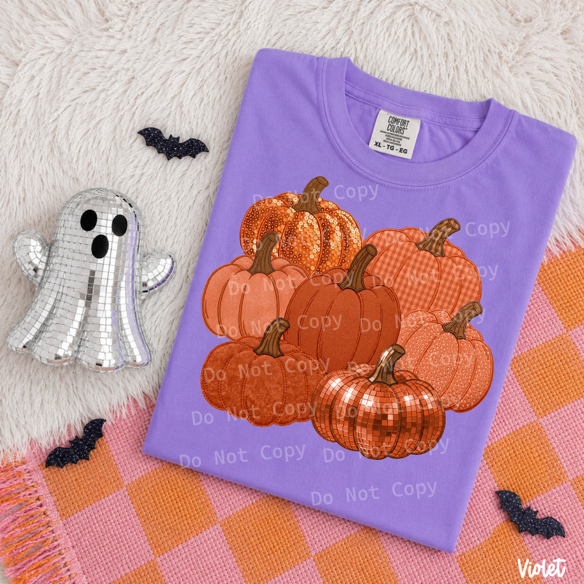 Faux pattern pumpkin collage