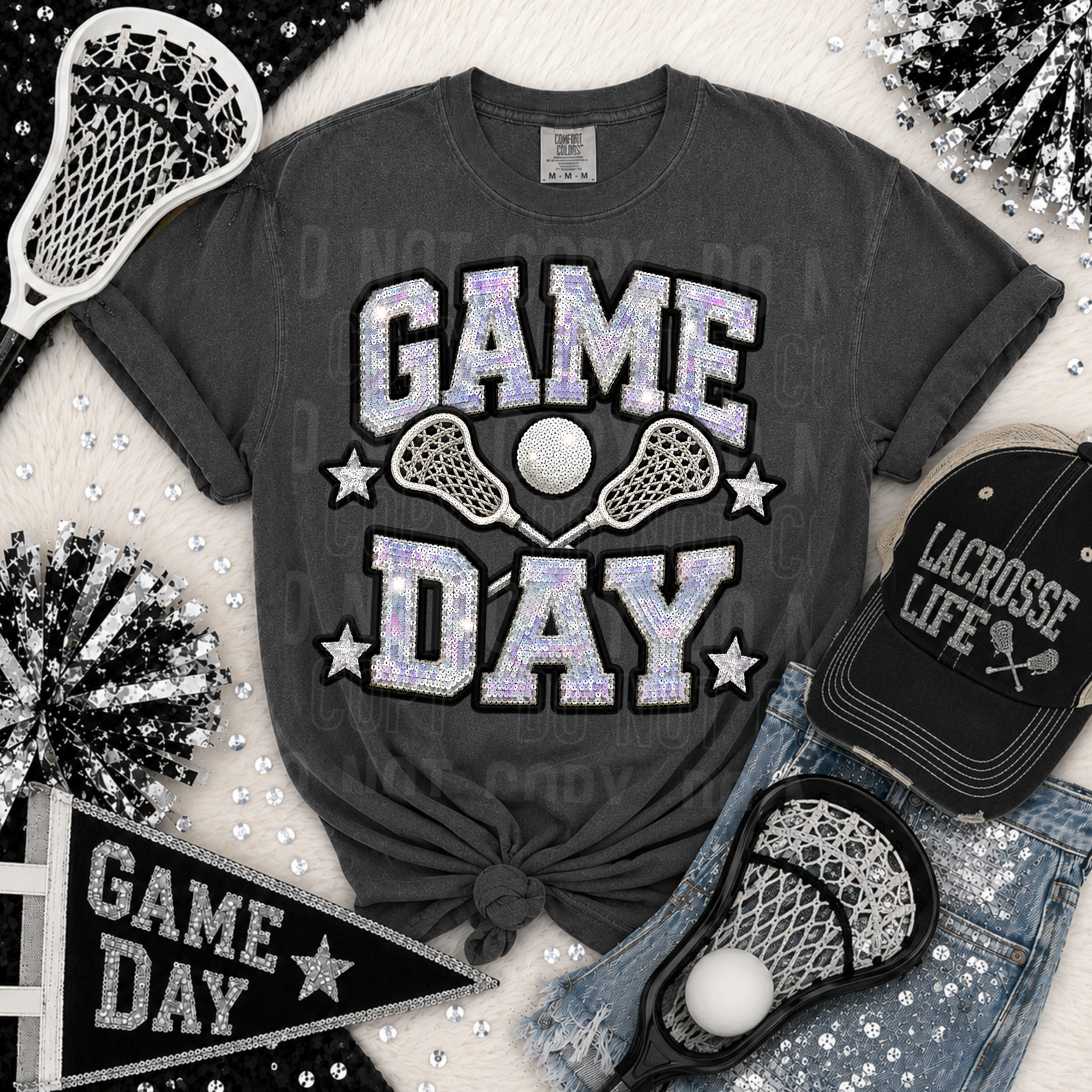 GAME DAY LACROSSE FAUX SEQUIN
