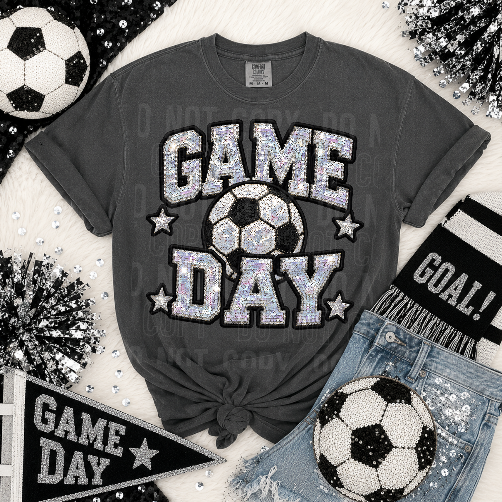 GAME DAY SOCCER FAUX SEQUIN