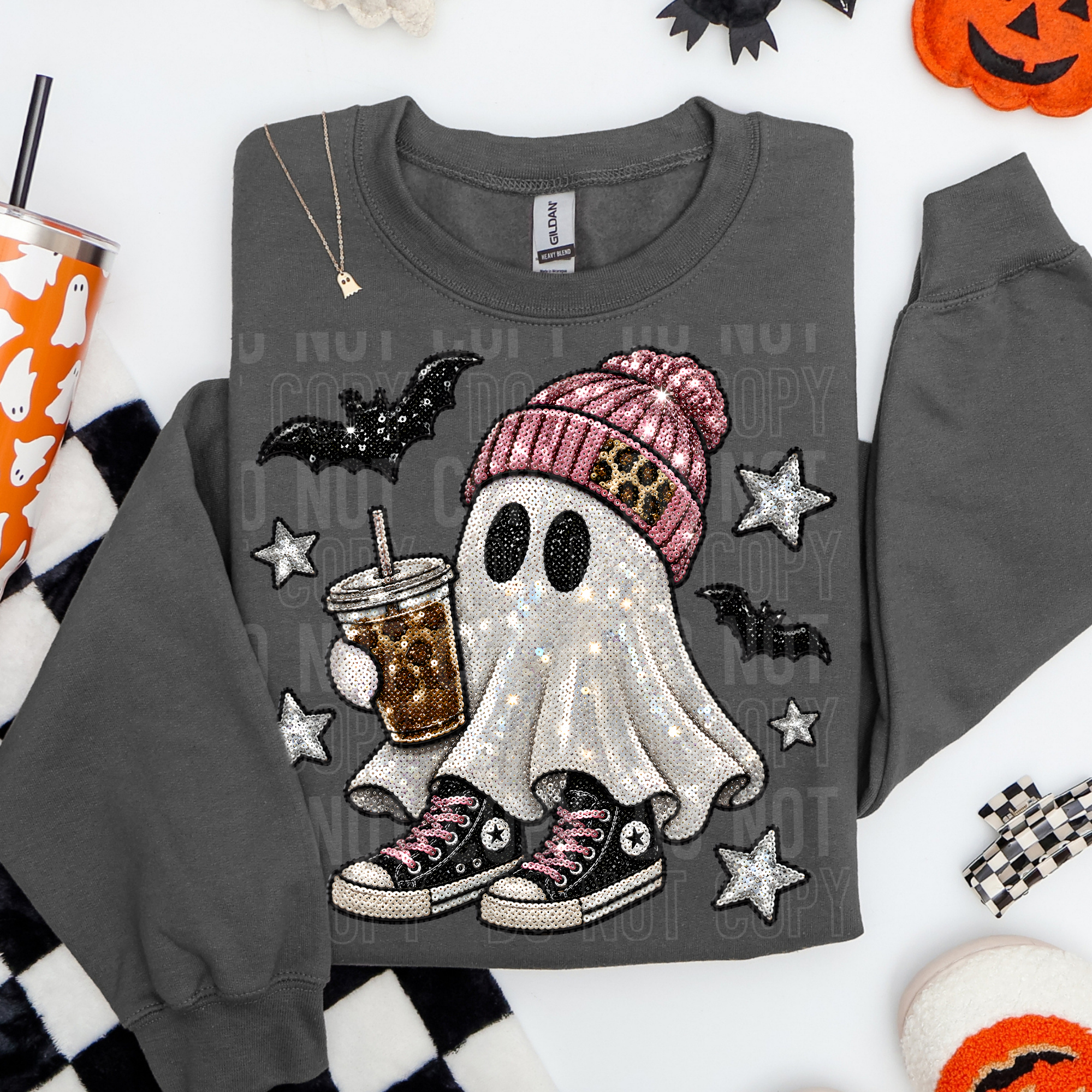 GHOST COFFEE FAUX SEQUIN