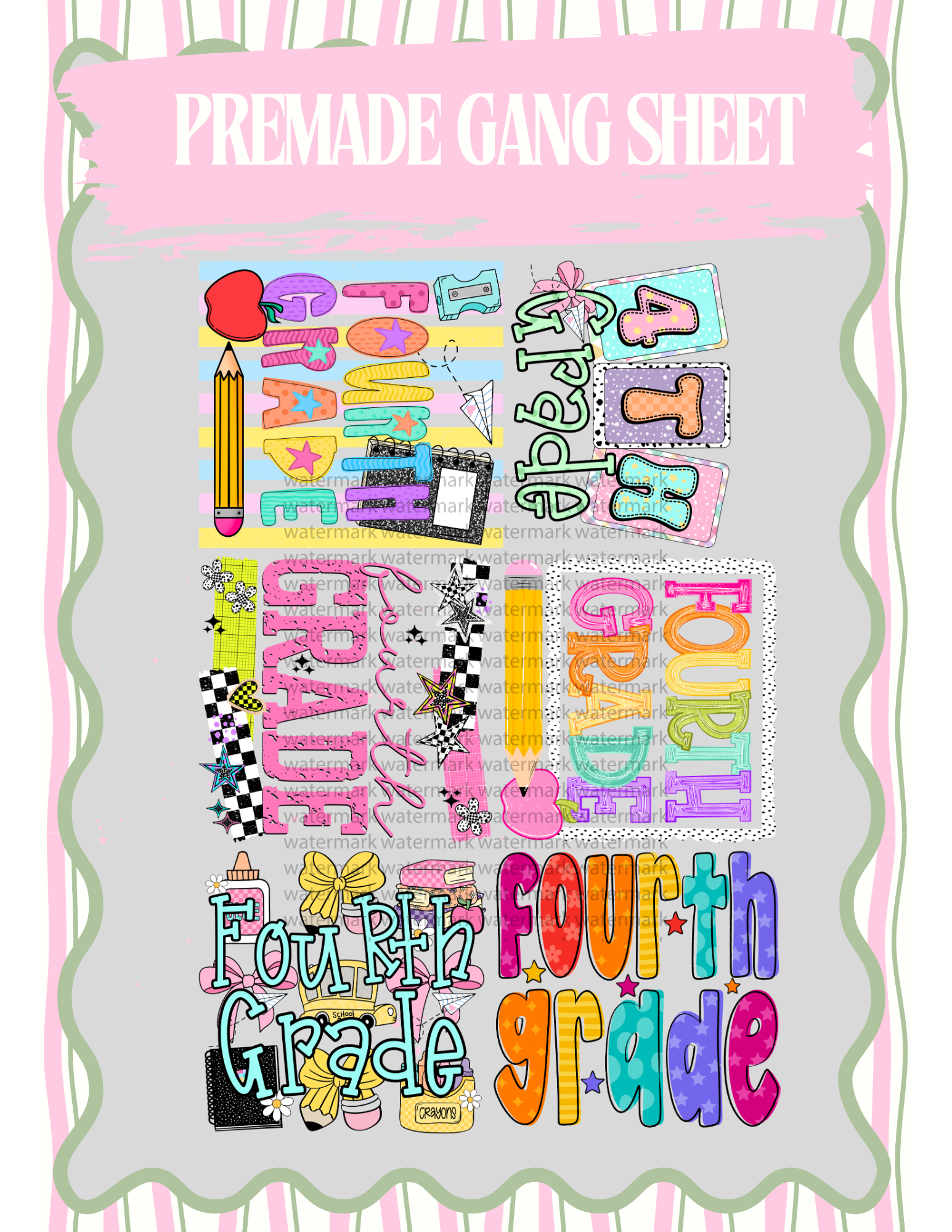 4th Grade Premade Gang Sheet