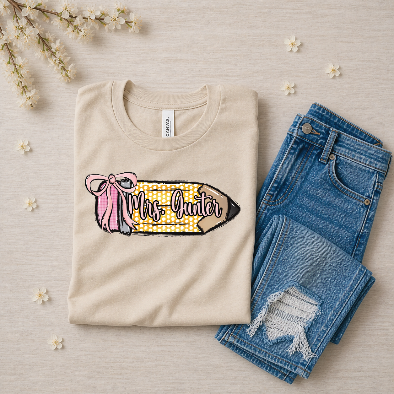 Custom Teacher Name Pencil- Digital
