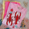 Red crawfish with stripes