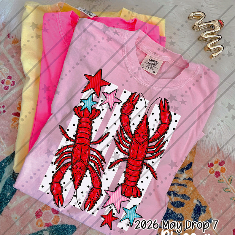Red crawfish with stripes