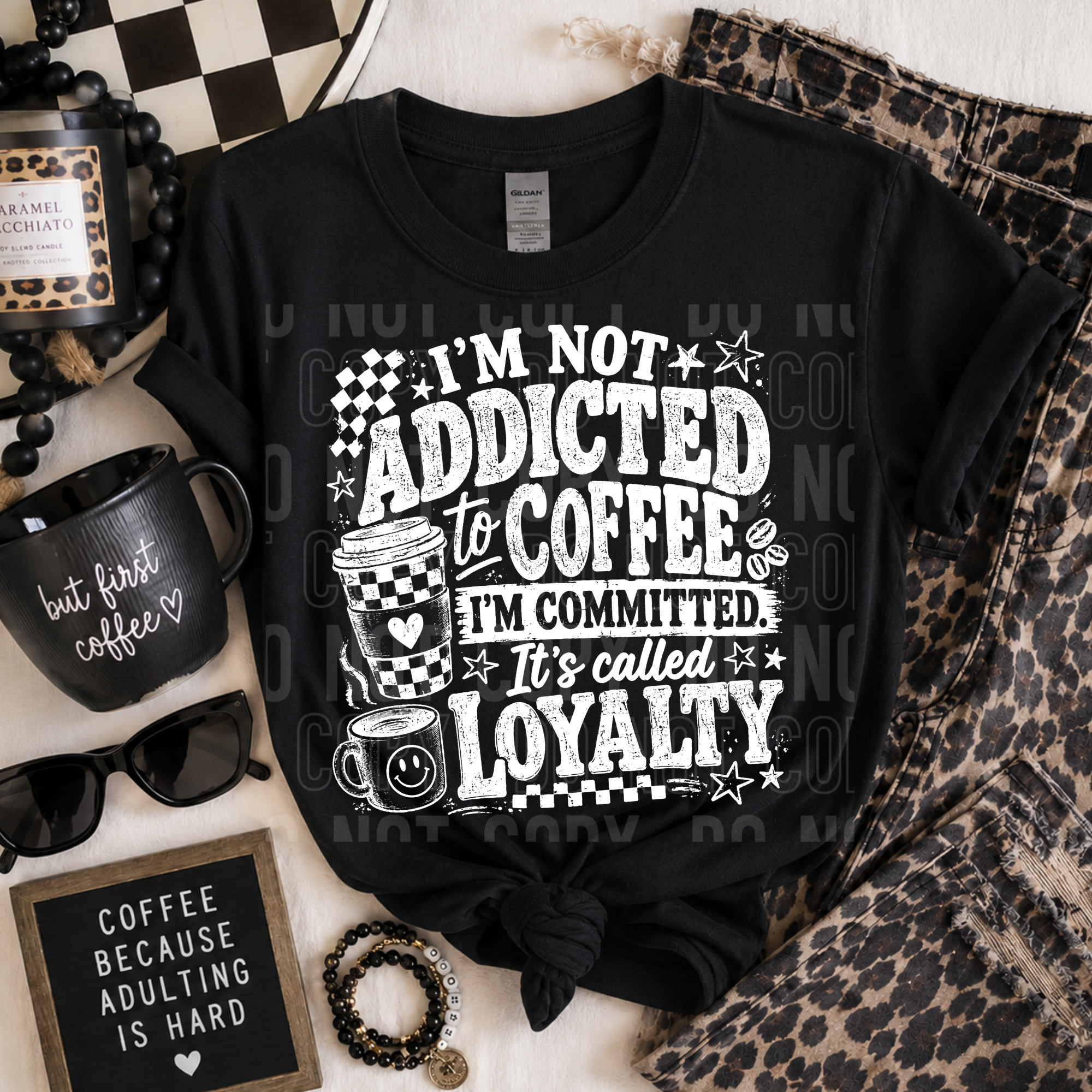 IM NOT ADDICTED TO COFFEE white