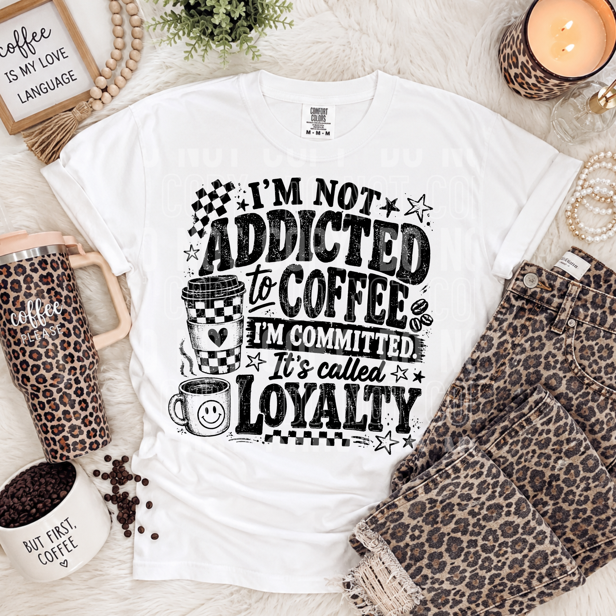 IM NOT ADDICTED TO COFFEE black