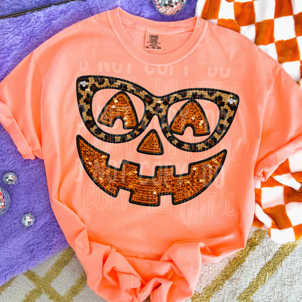 JACK O LANTERN FACE FAUX SEQUIN