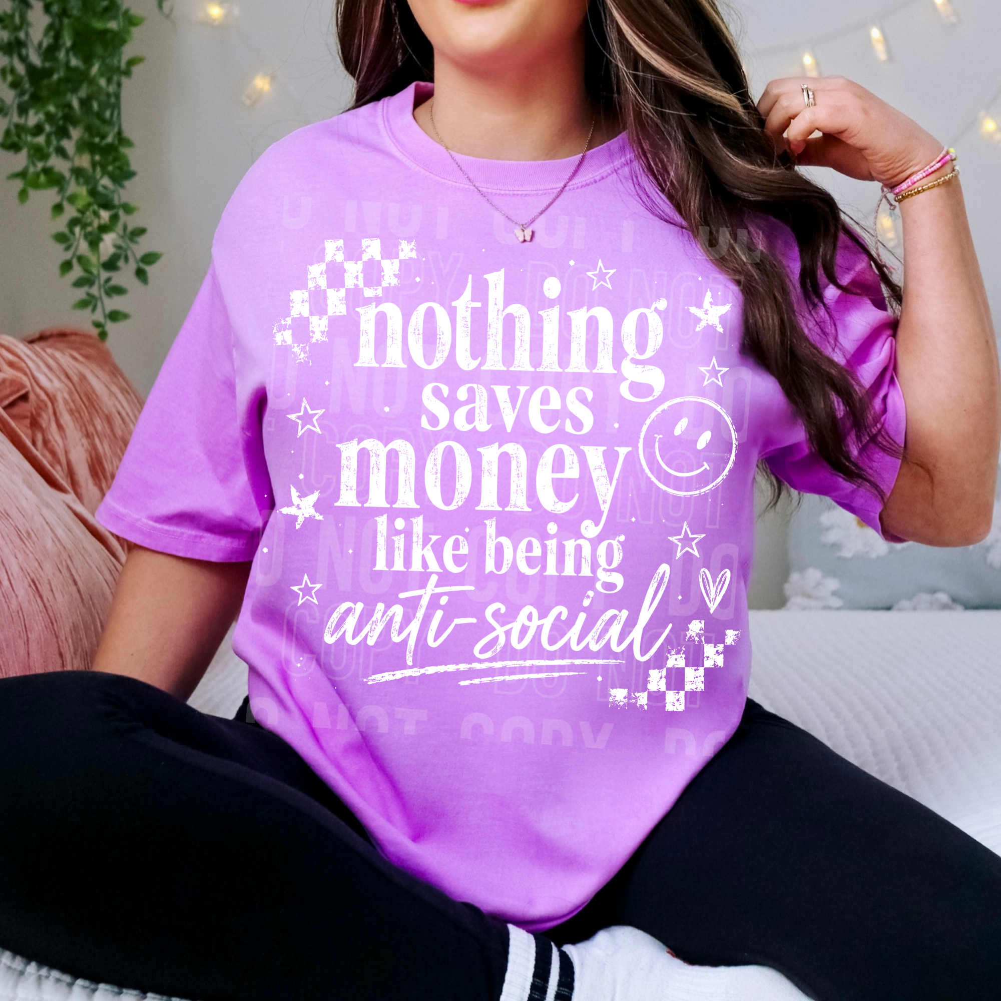 NOTHING SAVES MONEY ANTI SOCIAL white