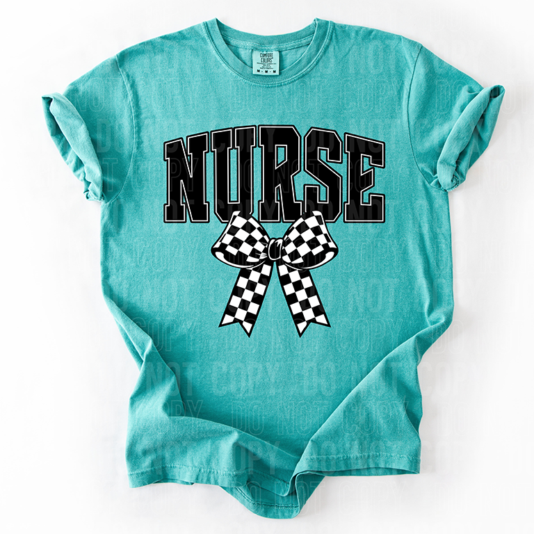 NURSE CHECKERED BOW