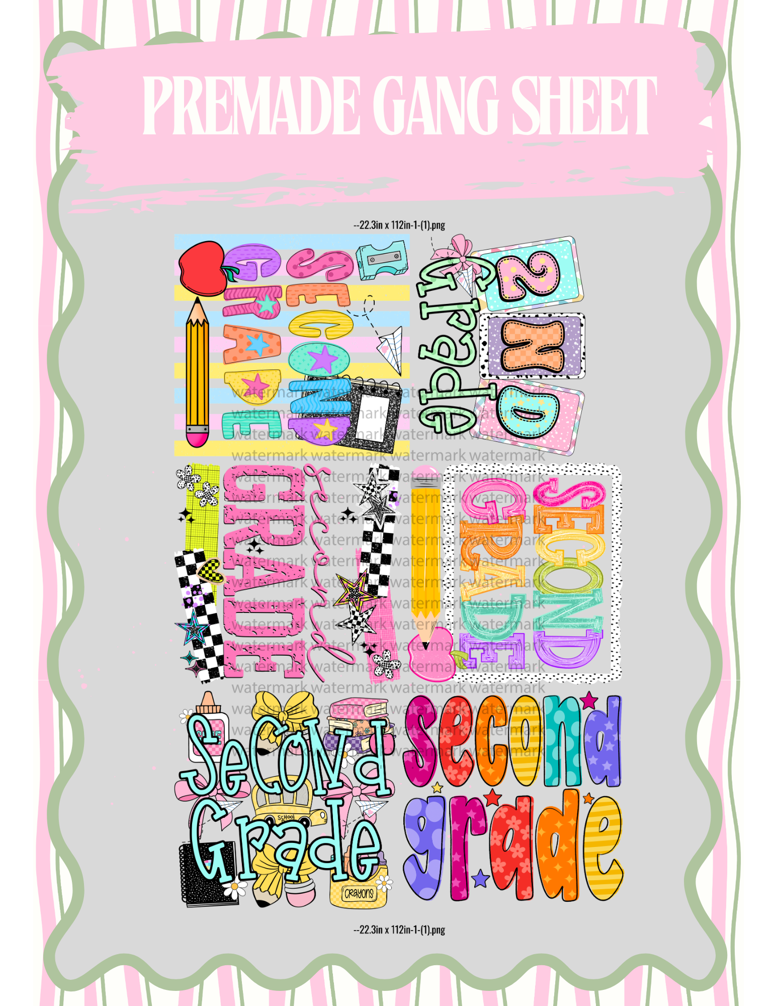 2nd Grade Premade Gang Sheet