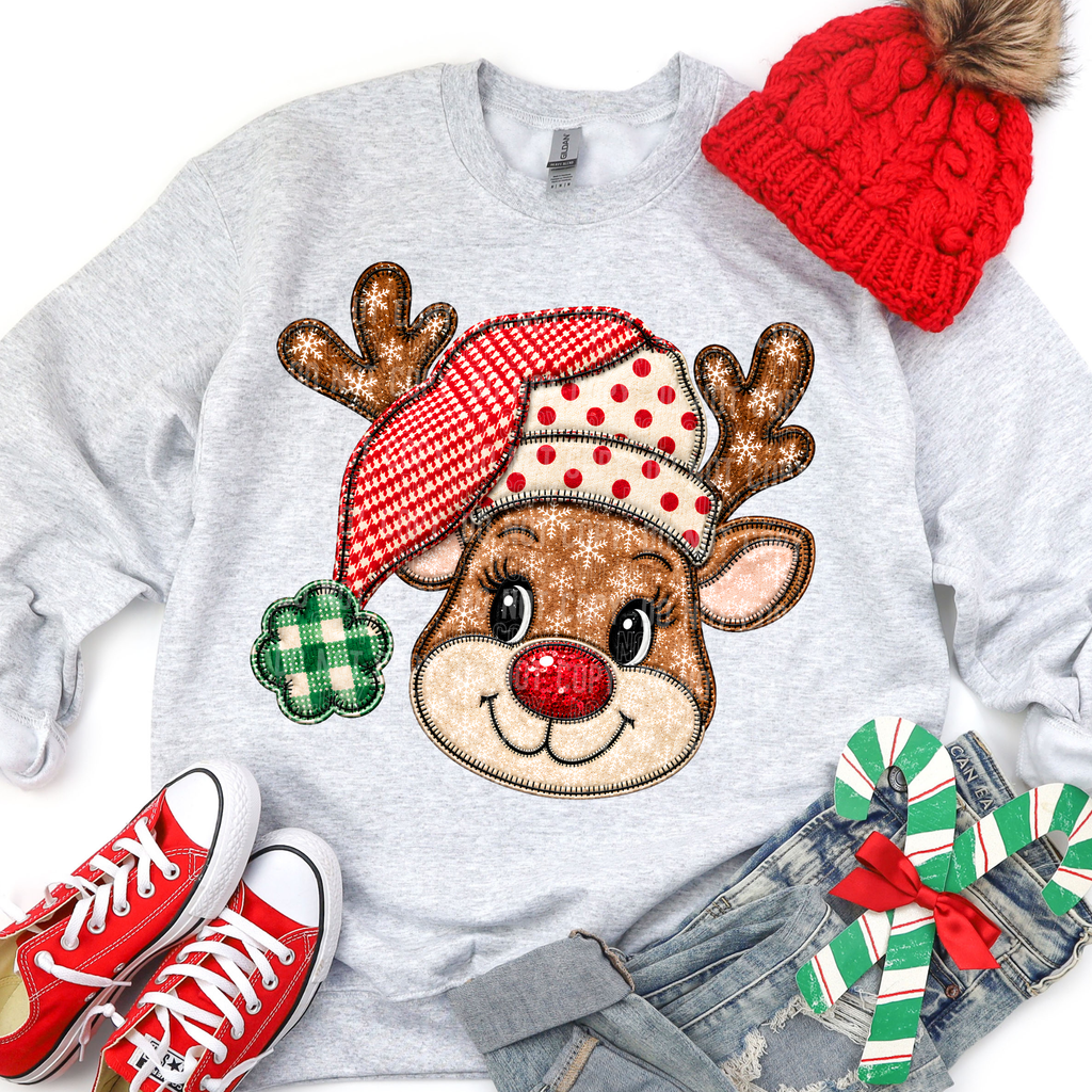REINDEER FAUX EMBROIDERY