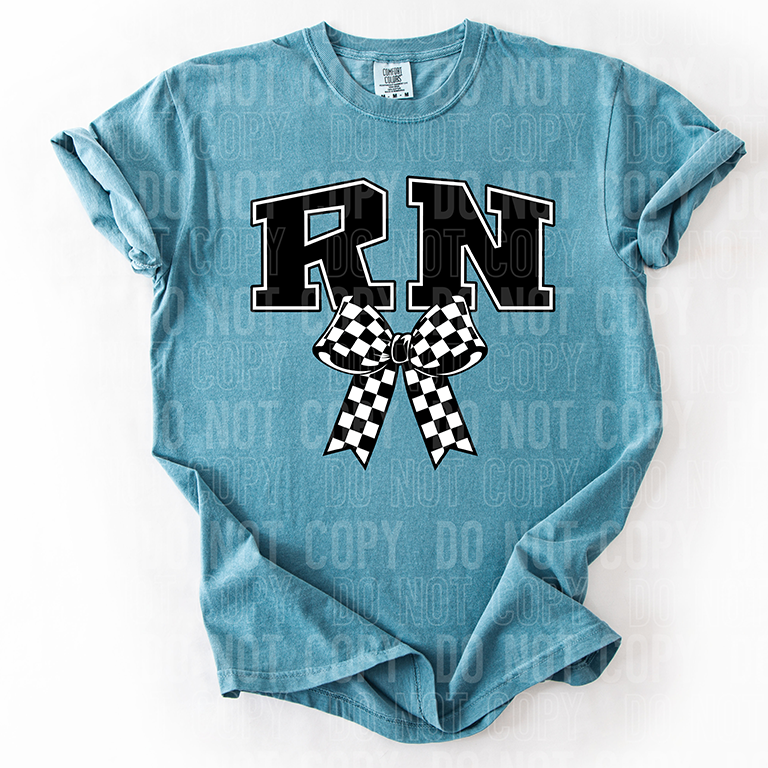 RN CHECKERED BOW