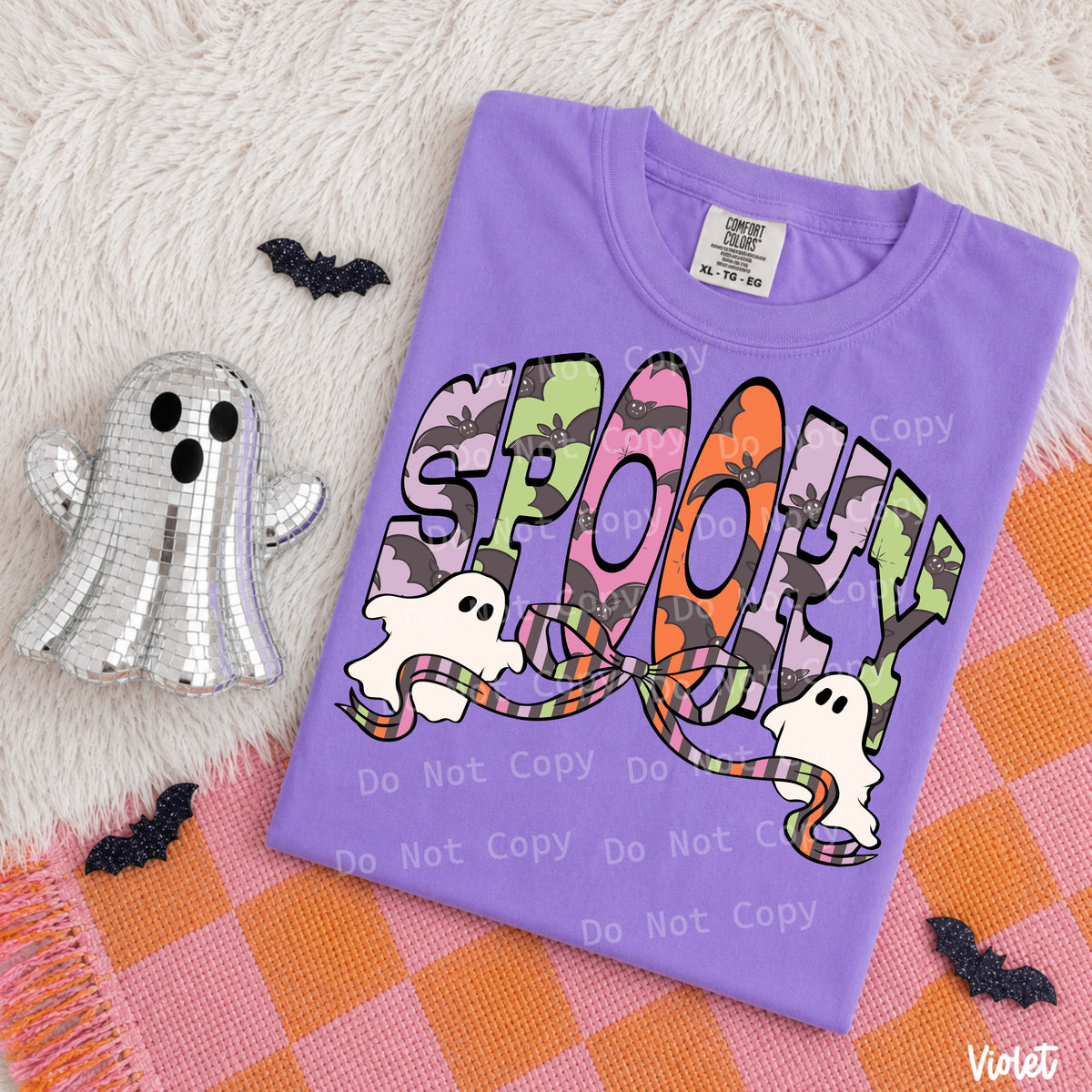 Spooky with bow and ghosts