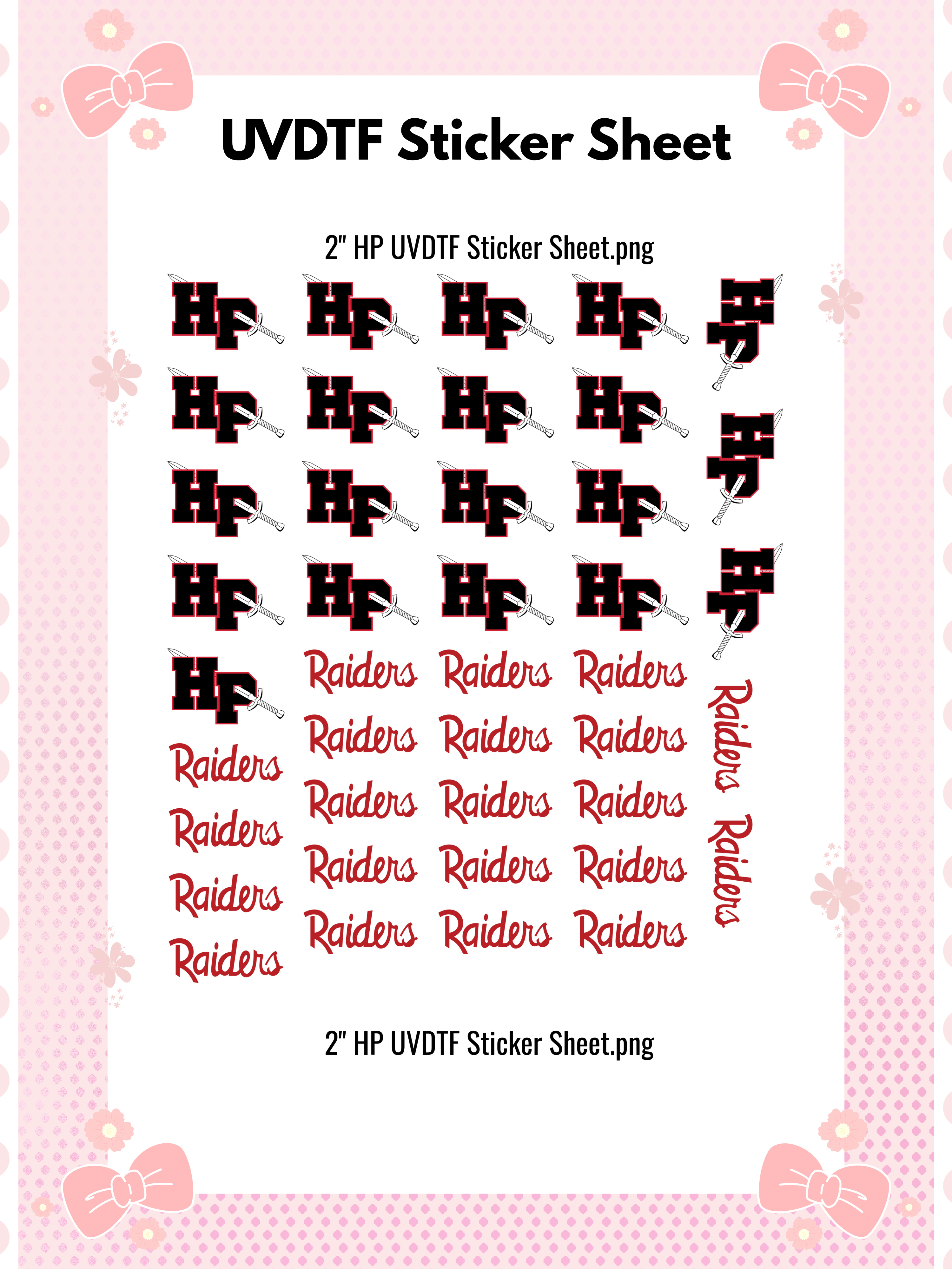 HP UVDTF Stickers Sheet