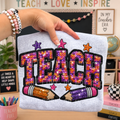 TEACH FAUX SEQUIN
