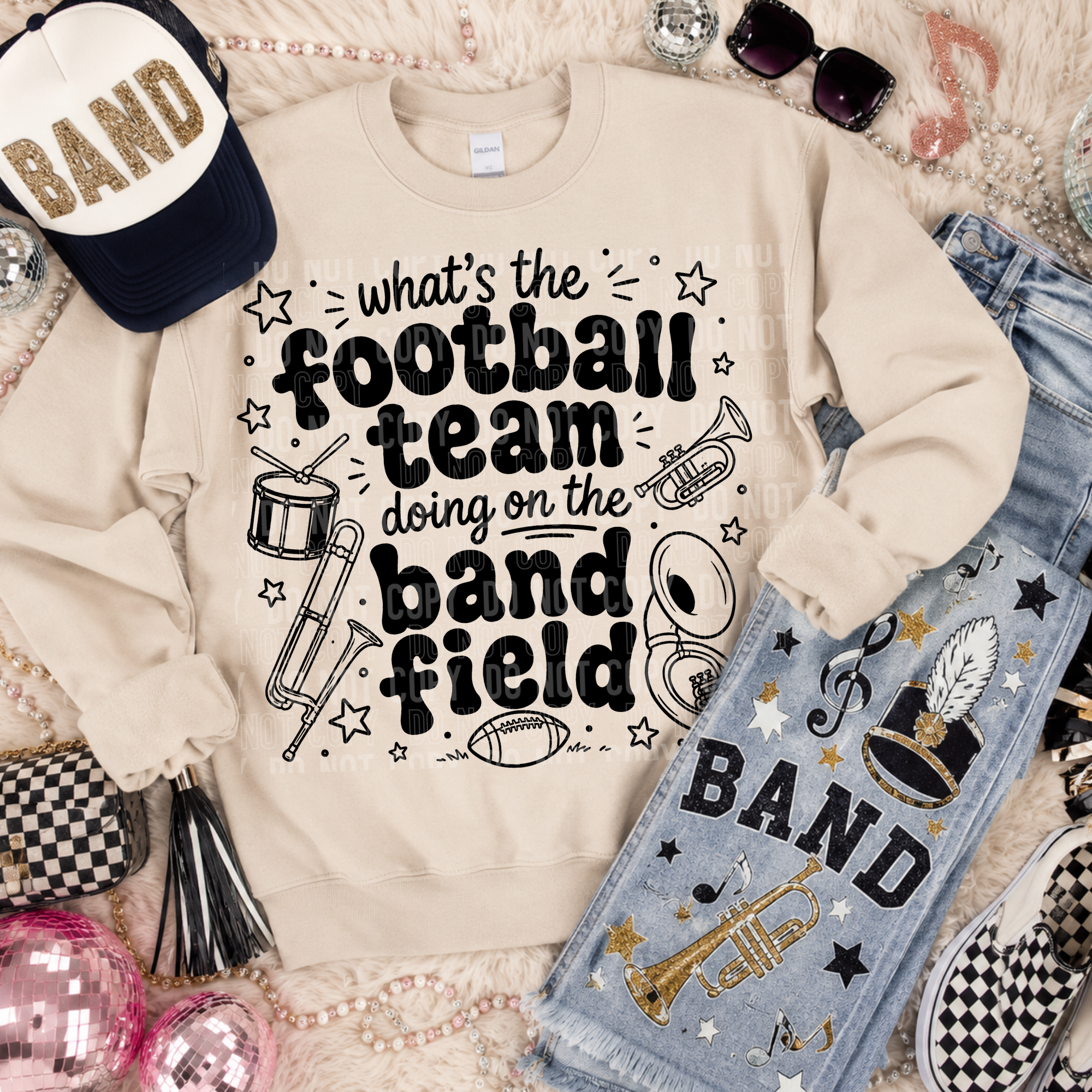 WHATS THE FOOTBALL TEAM DOING ON THE BAND FIELD