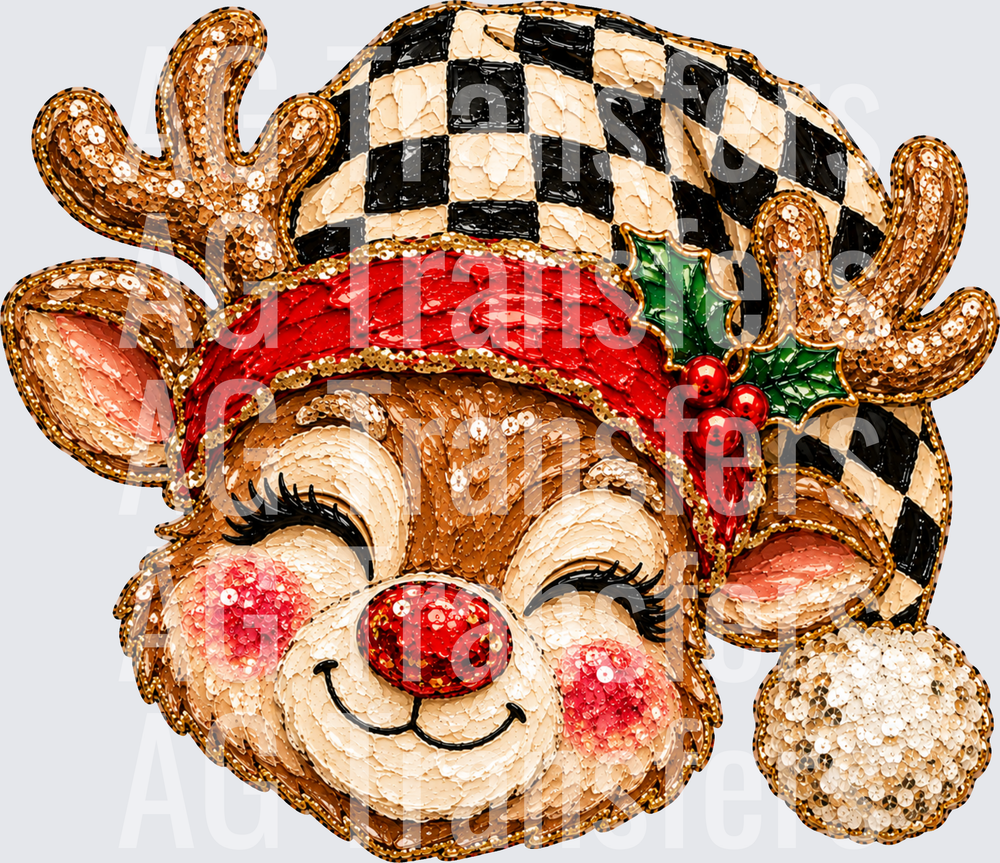 REINDEER FAUX PAINTED CHRISTMAS