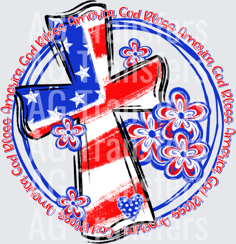 God Bless America Cross