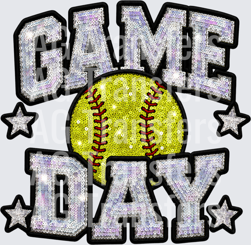 GAME DAY SOFTBALL FAUX SEQUIN