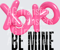 XOXO BE MINE BLACK FONT