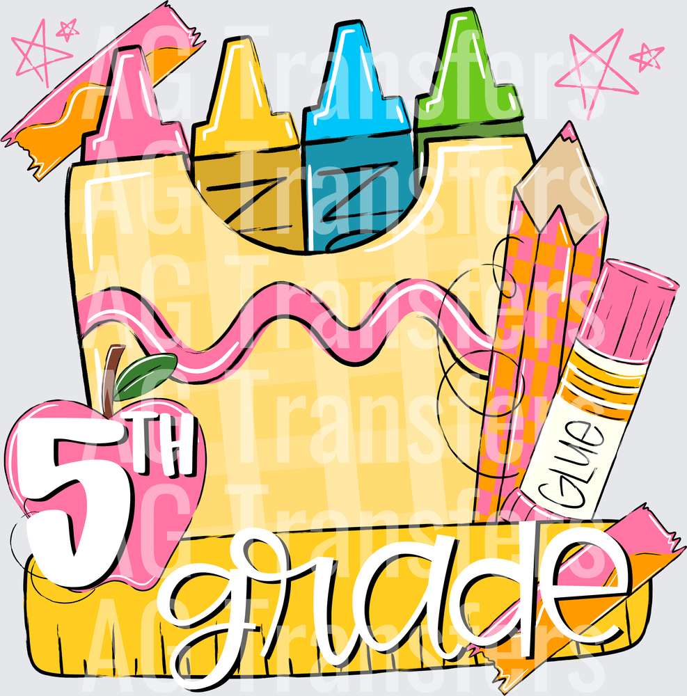 BACK TO SCHOOL PINK 5TH GRADE