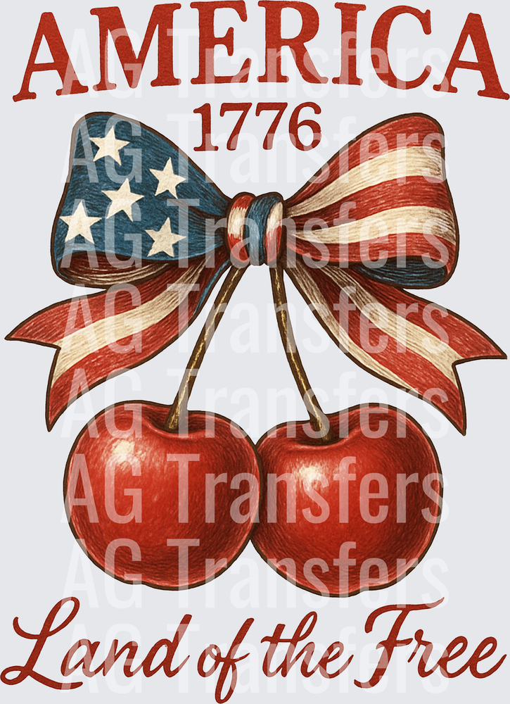Patriotic Cherry Bow PNG