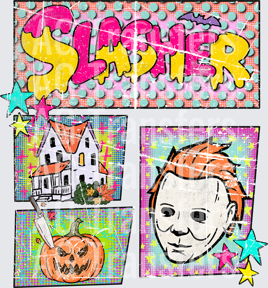 Slasher comic distressed