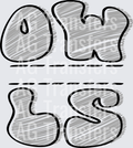 Sketch Mascot Names OWLS GRAY BLACK