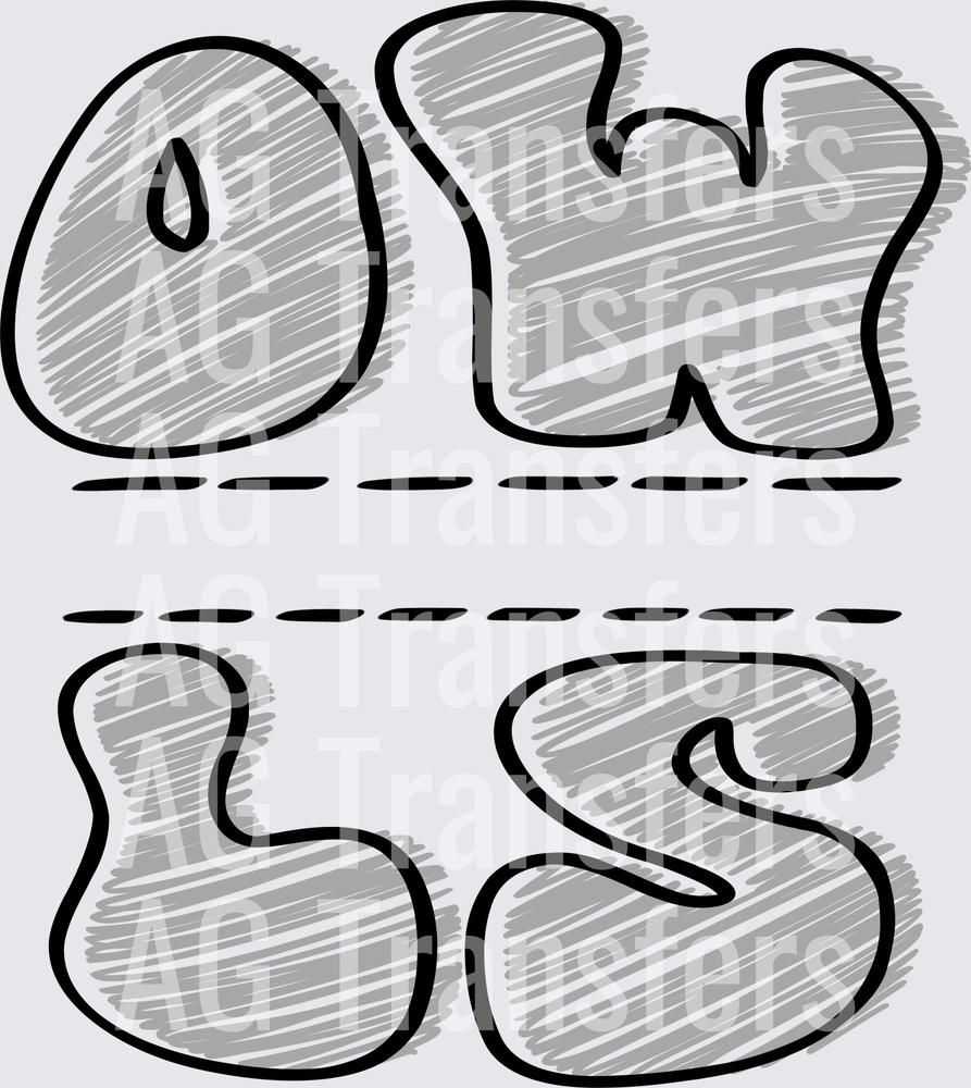 Sketch Mascot Names OWLS GRAY BLACK