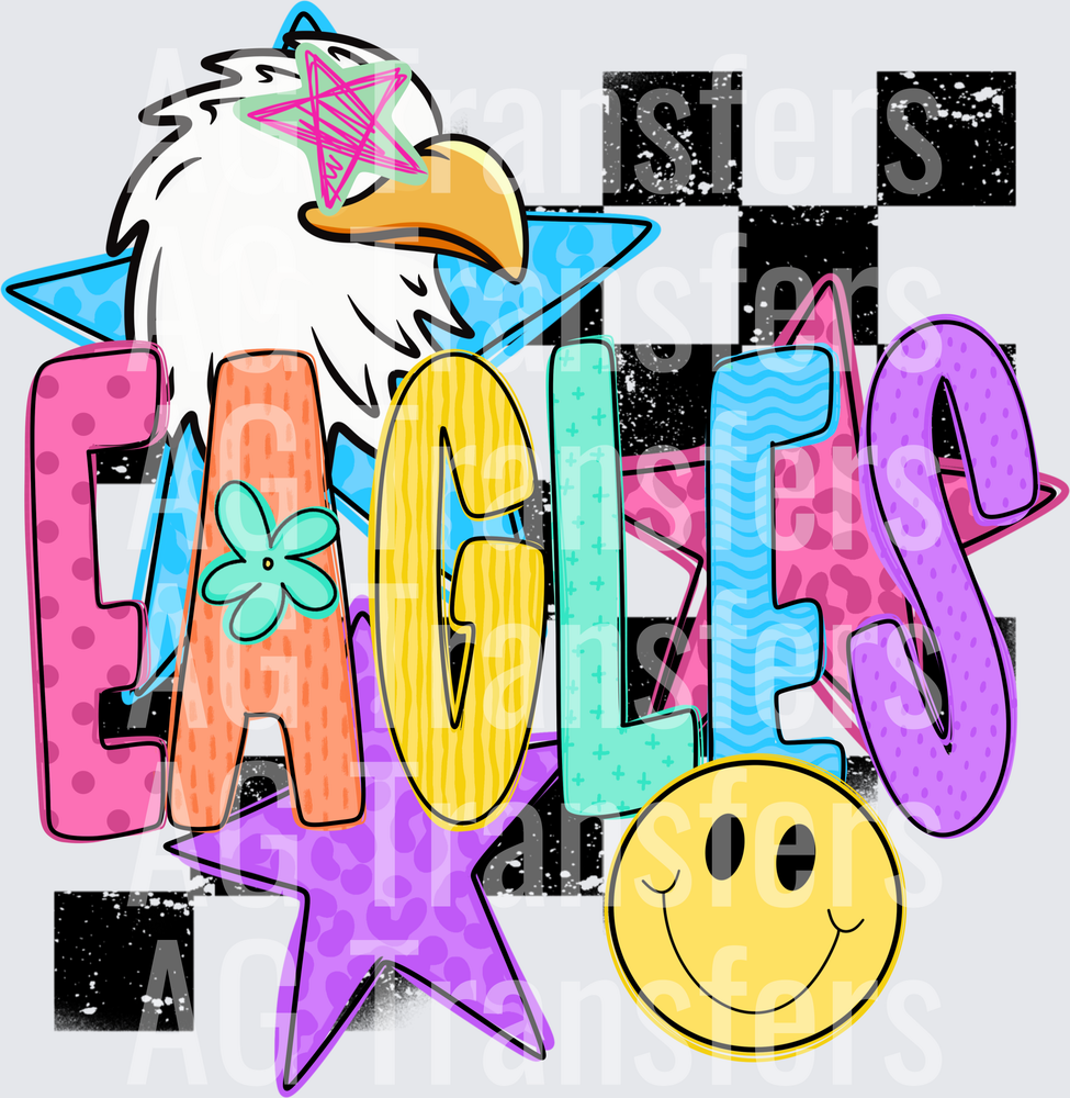 Checkered mascot eagle