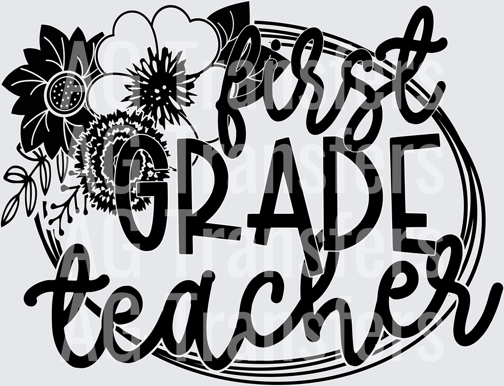 Teacher Floral Frame FIRST GRADE TEACHER