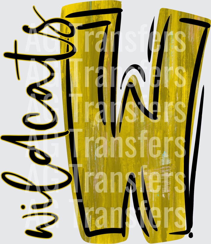 Wildcats W Black Lettering