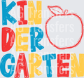 Back to School Apple Grade Level Kindergarten three line COLOR