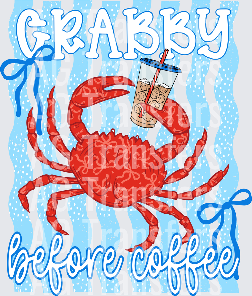 Crabby before coffee blue