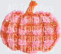 PINK AND ORANGE PLAID PUMPKIN FAUX YARN