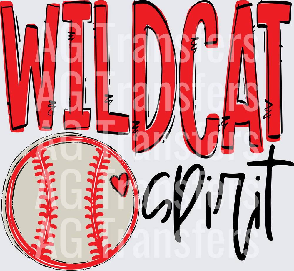 Team Go Spirit WILDCAT BASEBALL RED