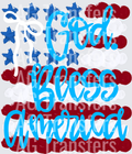 God bless America blue with bow