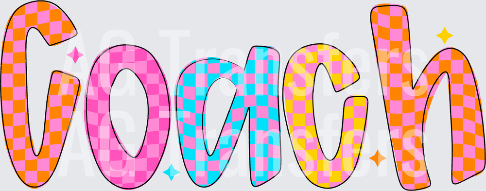 COACH COLORFUL CHECKERED DOODLE