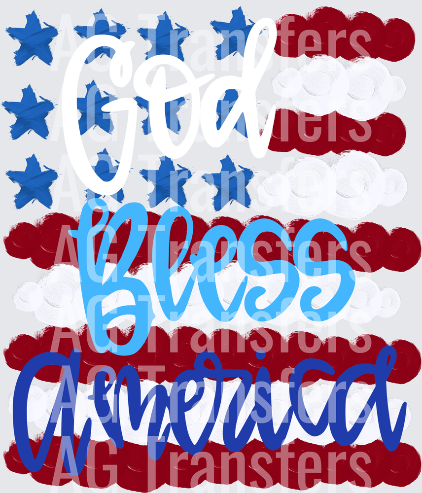 God bless America white and blue