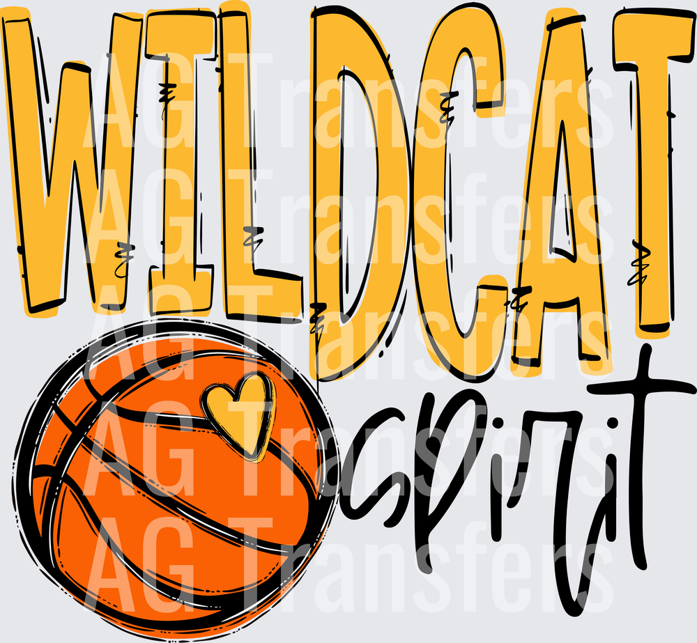 Team Go Spirit Wildcat Basketball Yellow Gold