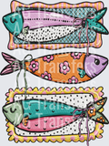 Three fish embroidered
