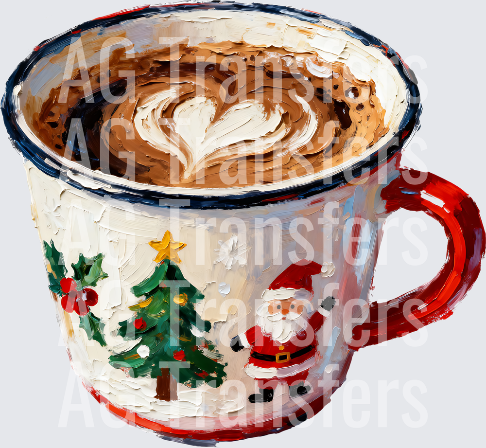 white painted coffee mug christmas
