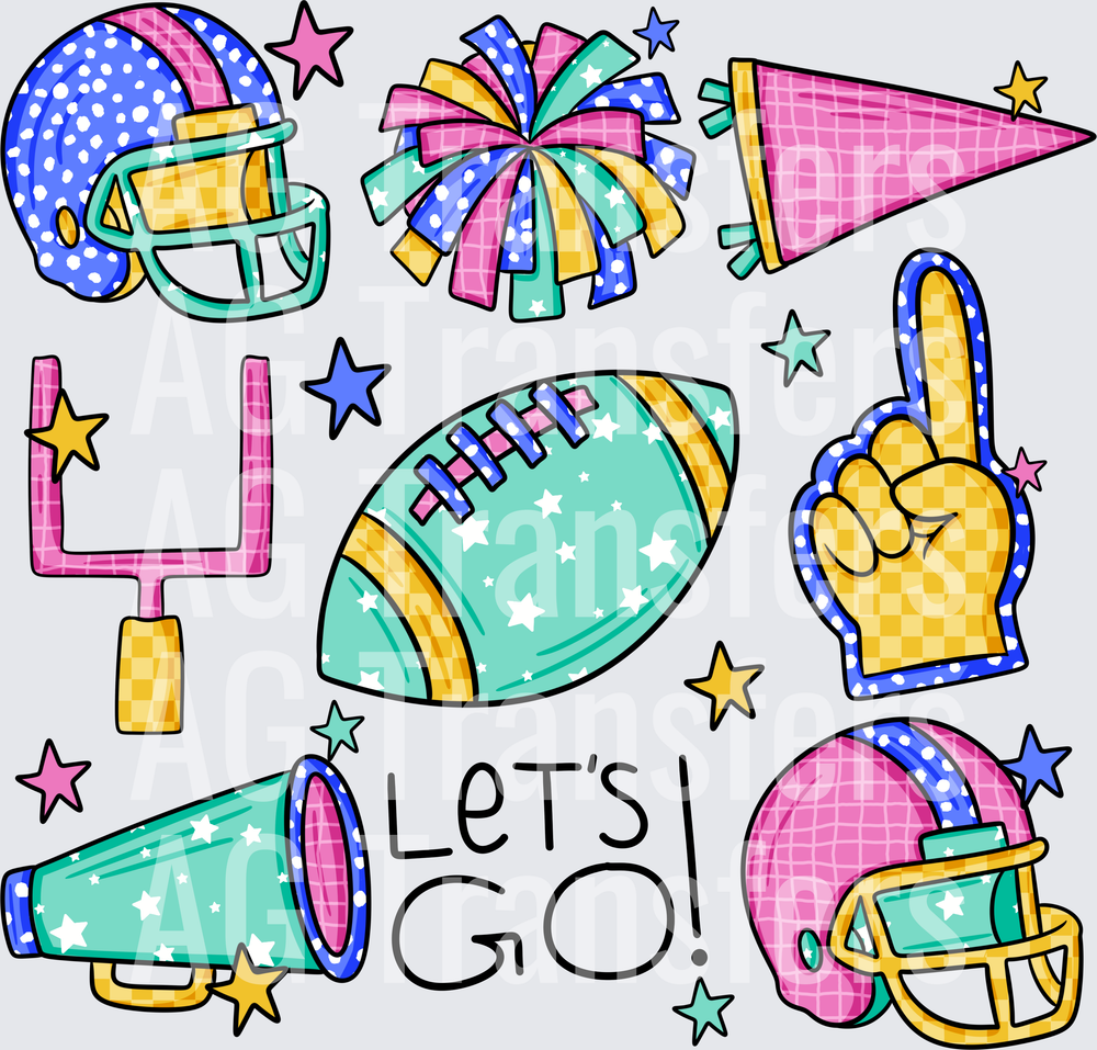 Preppy football with stars
