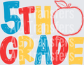 Back to School Apple Grade Level 5th COLOR