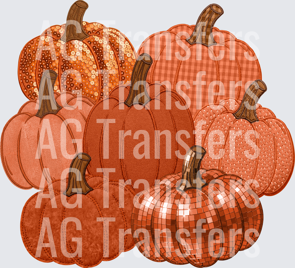 Faux pattern pumpkin collage