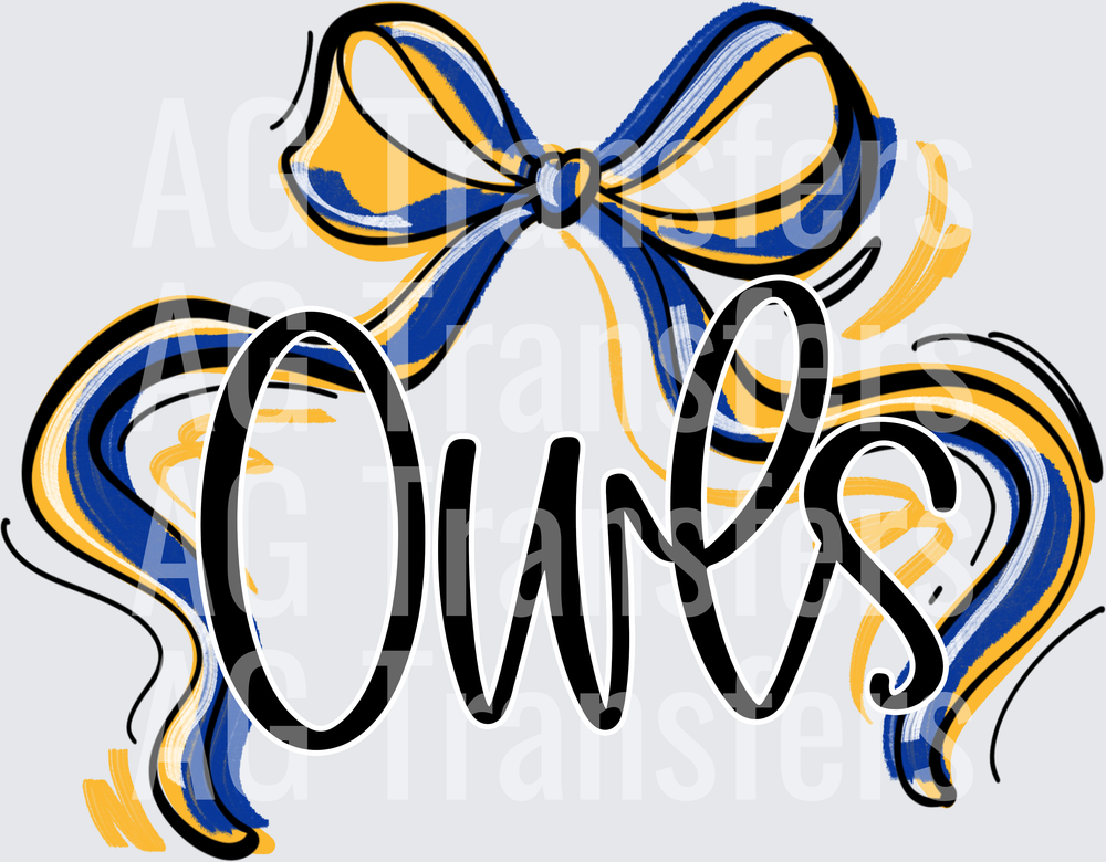 RIBBON SPORTS BOW OWLS ROYAL YELLOW