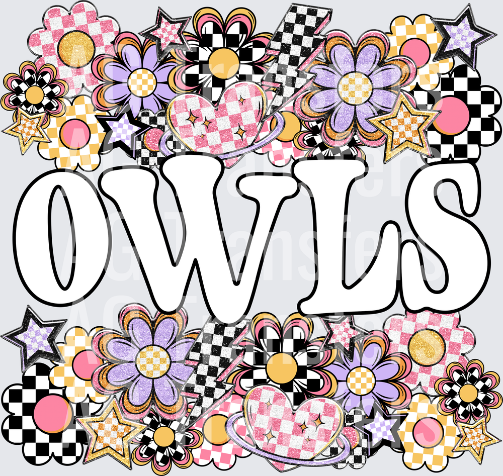 Funky Flowers Mascots OWLS